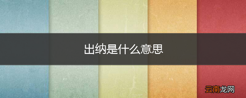 出纳是什么意思