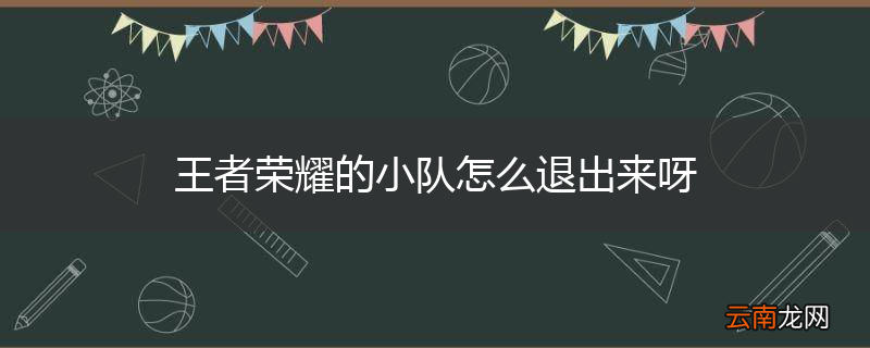 王者荣耀的小队怎么退出来呀