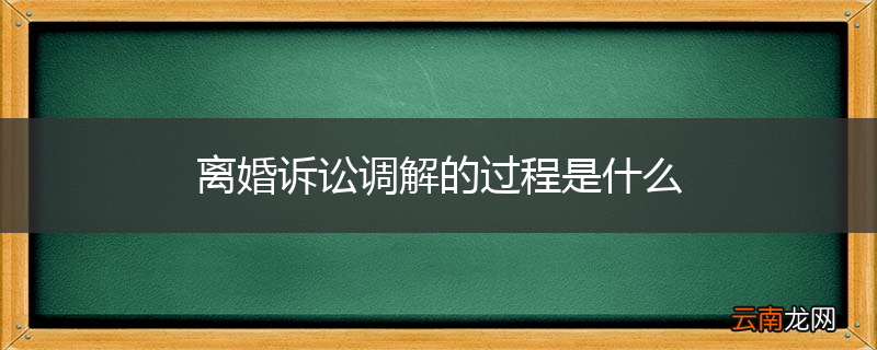 离婚诉讼调解的过程是什么
