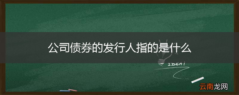 公司债券的发行人指的是什么