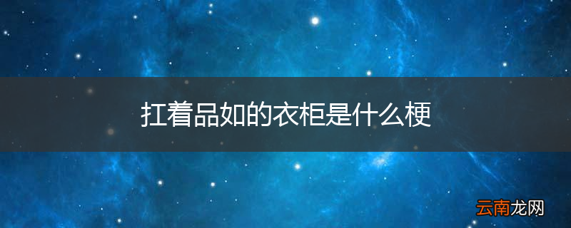 扛着品如的衣柜是什么梗