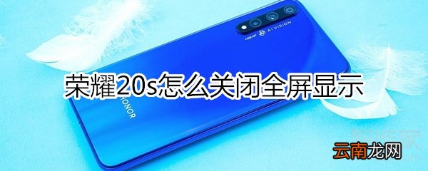 荣耀20s怎么关闭全屏显示