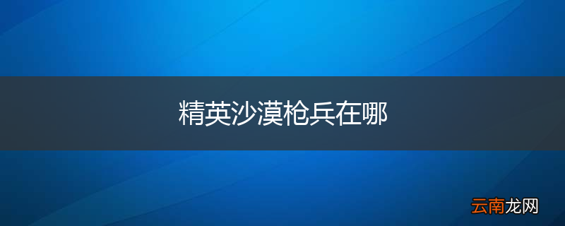 精英沙漠枪兵在哪