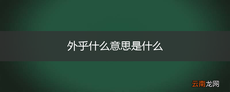 外乎什么意思是什么
