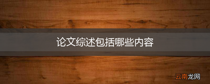 论文综述包括哪些内容