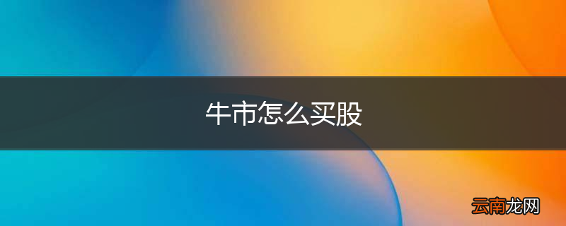 牛市怎么买股