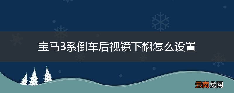 宝马3系倒车后视镜下翻怎么设置