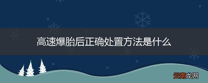 高速爆胎后正确处置方法是什么