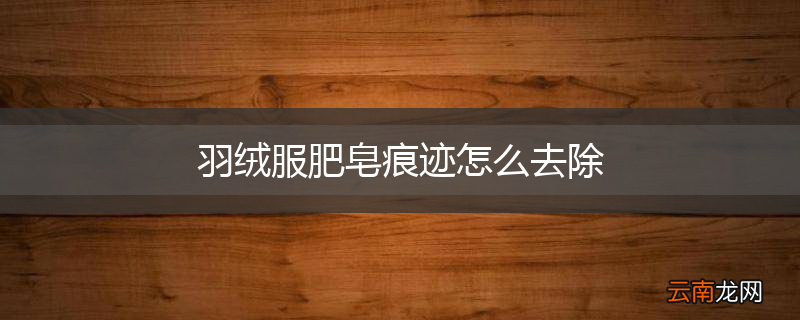 羽绒服肥皂痕迹怎么去除