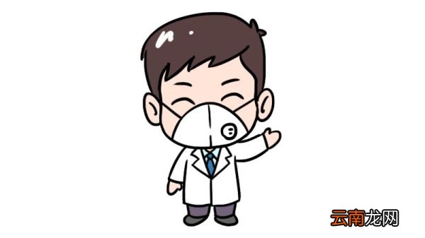 医护人员简笔画带口罩防护服
