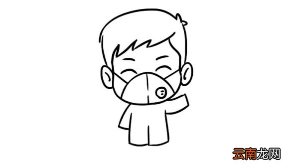 医护人员简笔画带口罩防护服