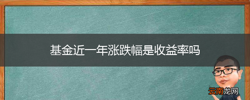 基金近一年涨跌幅是收益率吗