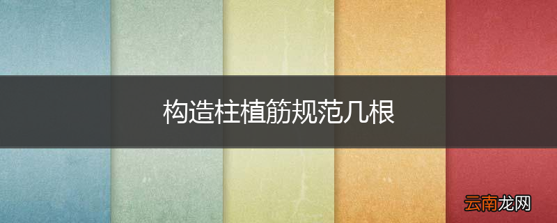 构造柱植筋规范几根