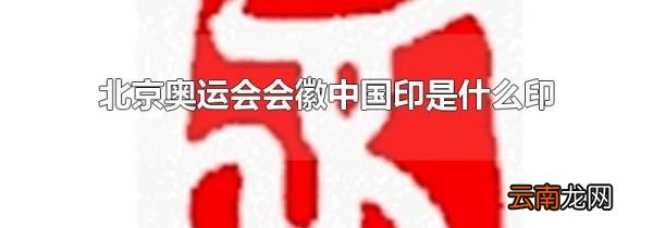 北京奥运会会徽中国印是什么印