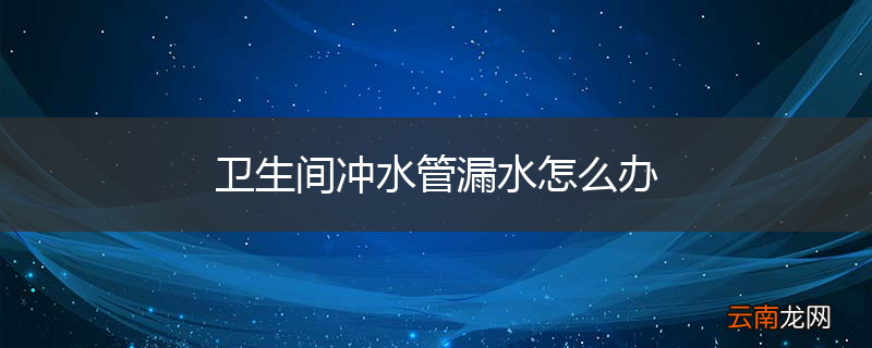 卫生间冲水管漏水怎么办