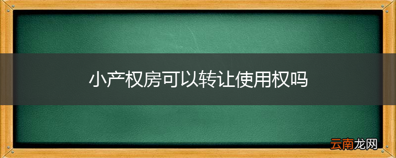 小产权房可以转让使用权吗