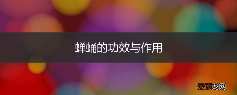 蝉蛹的功效与作用