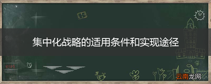 集中化战略的适用条件和实现途径