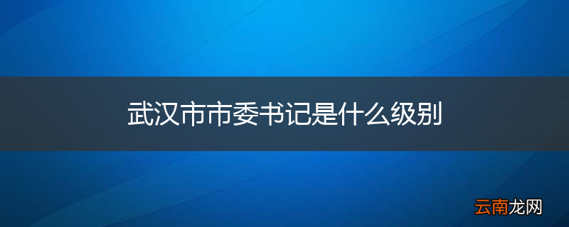 武汉市市委书记是什么级别
