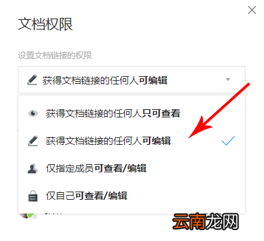 腾讯文档APP设置权限操作过程