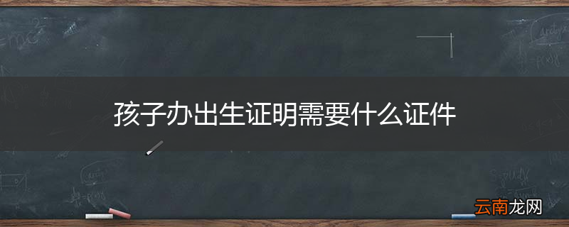孩子办出生证明需要什么证件