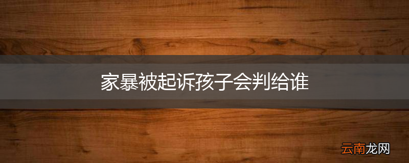 家暴被起诉孩子会判给谁