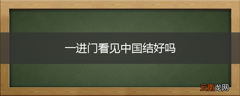 一进门看见中国结好吗