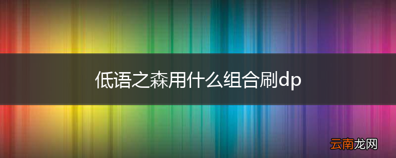 低语之森用什么组合刷dp