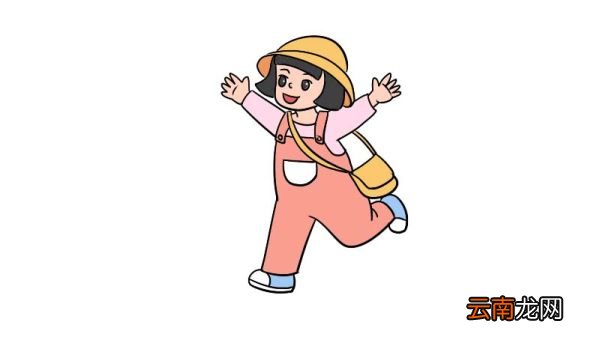 踏青春游简笔画