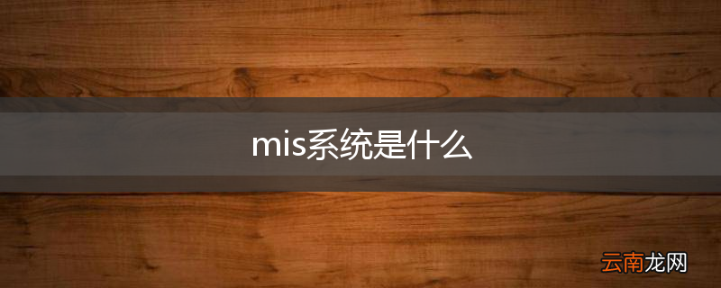 mis系统是什么
