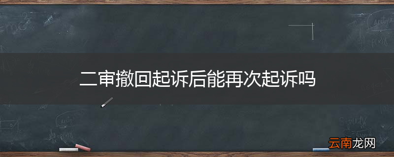 二审撤回起诉后能再次起诉吗