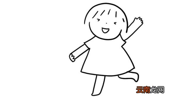 遛狗简笔画