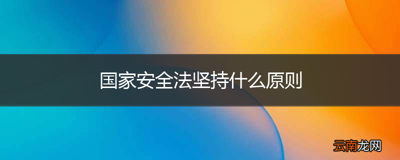国家安全法坚持什么原则