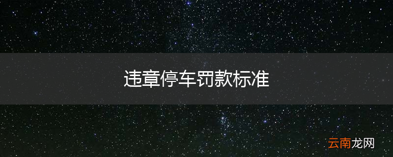 违章停车罚款标准
