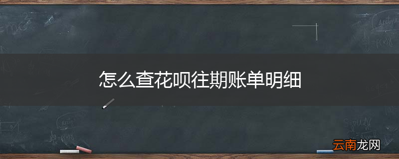 怎么查花呗往期账单明细