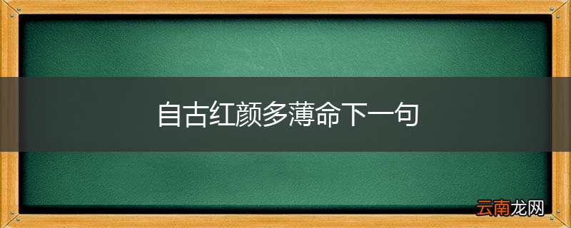 自古红颜多薄命下一句