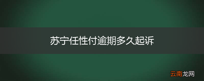 苏宁任性付逾期多久起诉