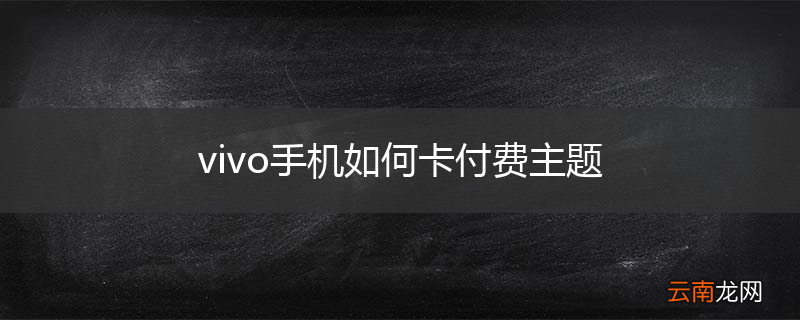 vivo手机如何卡付费主题