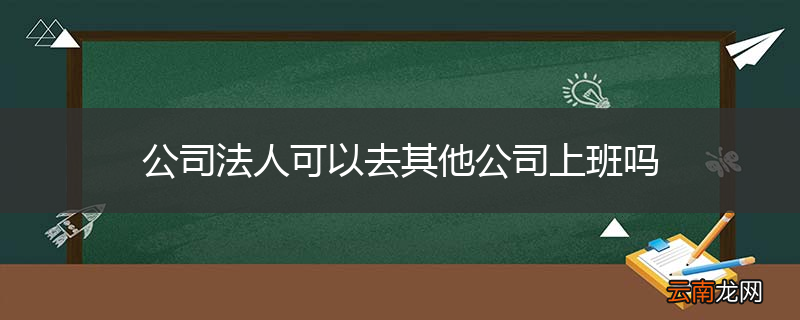 公司法人可以去其他公司上班吗