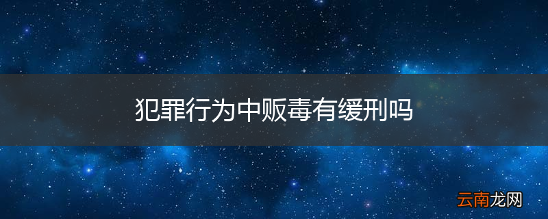 犯罪行为中贩毒有缓刑吗