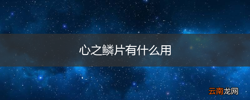 心之鳞片有什么用