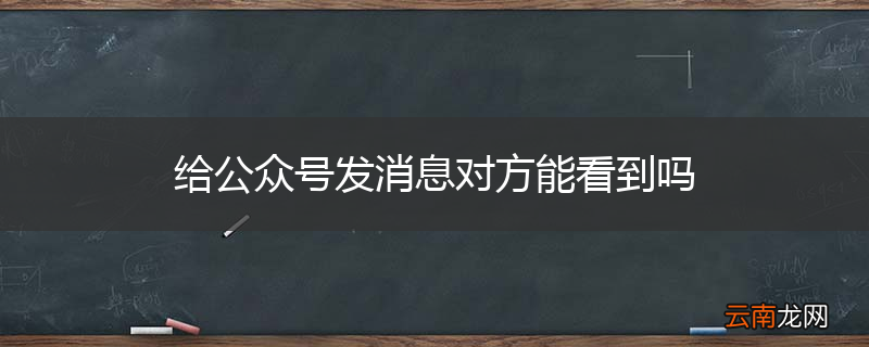 给公众号发消息对方能看到吗