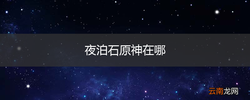 夜泊石原神在哪