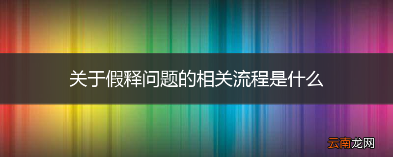 关于假释问题的相关流程是什么
