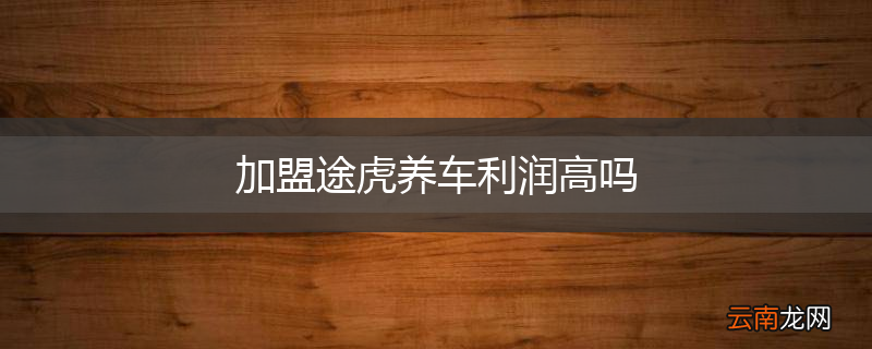 加盟途虎养车利润高吗