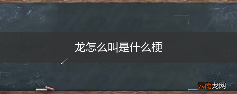 龙怎么叫是什么梗