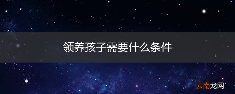 领养孩子需要什么条件