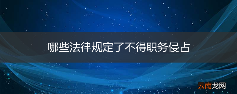 哪些法律规定了不得职务侵占