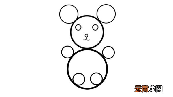 圆形画小熊简笔画