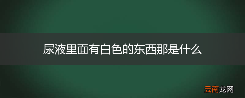 尿液里面有白色的东西那是什么
